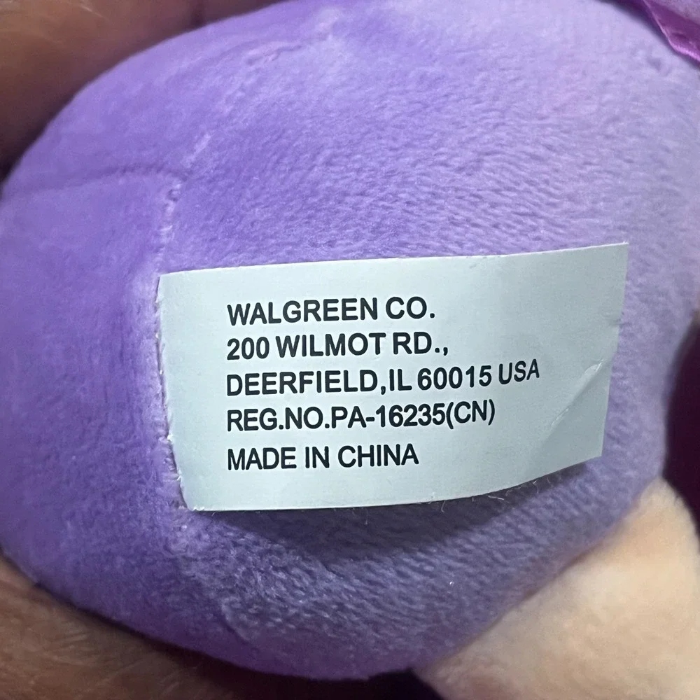 Walgreen Co Plush Ballerina Doll Yellow Ringlet Hair Purple Tutu Silver Slippers